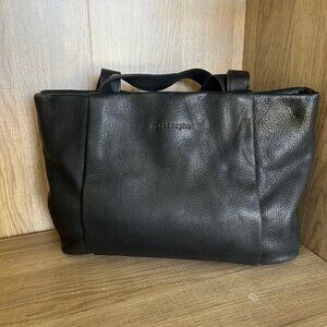 Aeropostale Black Leather Small Tote Bag Soft Shoulder Purse Handbag